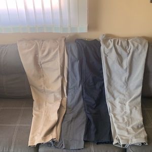 four pairs of dress pants